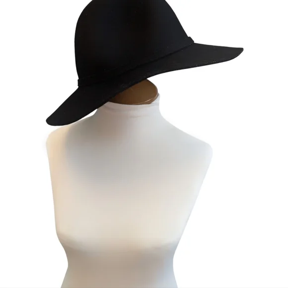 FEDORA Hat Black Wool Vintage Felted Bohemian Round Dome - Picture 7 of 9